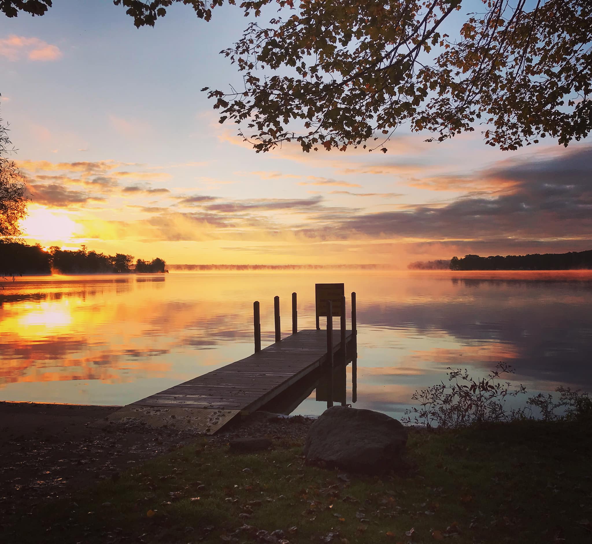Dock sunset Hess lake - image