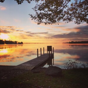 Dock sunset Hess lake - image