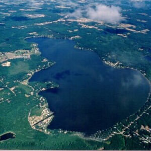 aerial of hess lake - image